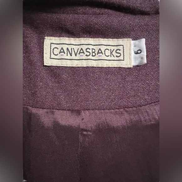 Vintage Canvas Backs 99% Wool Red Plaid Patterned Blazer Jacket size 6 - Picture 9 of 11